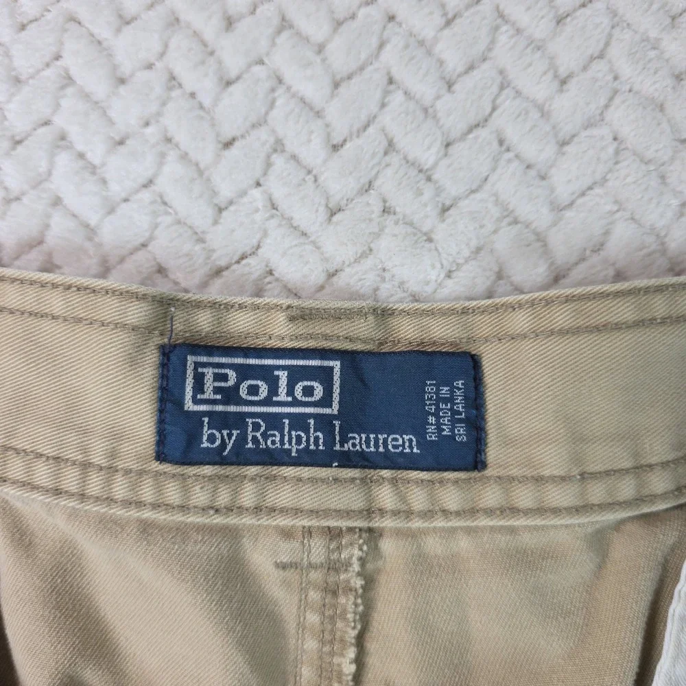 Polo Ralph Lauren Classic Polo 67 Chino Cargo Shorts Mens 40 Tan Khaki Cotton